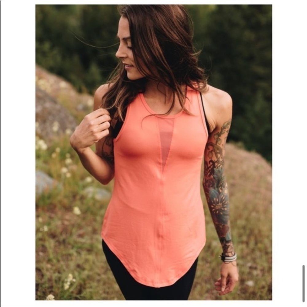 ZYIA Active- Orange Effortless Tank Top Coral Orange-M